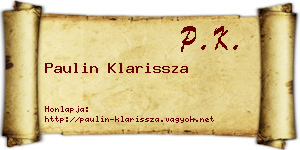 Paulin Klarissza névjegykártya